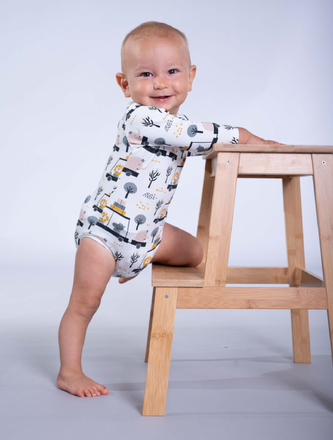 Bobánek Body na látkové pleny dlouhý rukáv - Safari v autě - 74