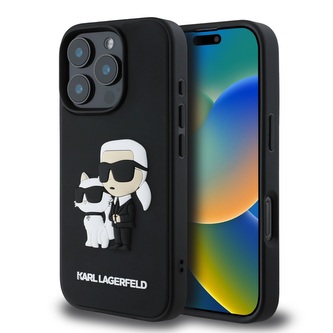 Karl Lagerfeld PU Saffiano Karl and Choupette Zadní Kryt pro iPhone 16 Pro Max Black Karl Lagerfeld PU Saffiano Karl and Choupette Zadní Kryt pro iPhone 16 Pro Max Black