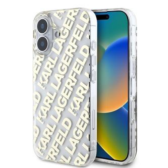 Karl Lagerfeld IML Electroplated Repeated Logo Zadní Kryt pro iPhone 16 Gold Karl Lagerfeld IML Electroplated Repeated Logo Zadní Kryt pro iPhone 16 Gold