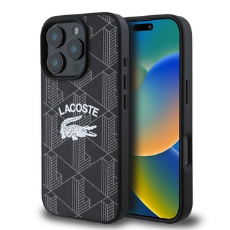 Lacoste Blend Monogram MagSafe Zadní Kryt pro iPhone 16 Pro Black Lacoste Blend Monogram MagSafe Zadní Kryt pro iPhone 16 Pro Black