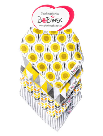 Bobánek - Set slintáčků 4 ks - Slunečnice