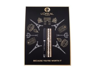 L'Oréal Paris Panorama řasenka Panorama 10,5 ml Black + tužka na oči Infaillible Grip 36H Gel Automatic Eye Liner 1,2 g 001 Intense Black