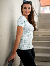 Bobánek Dámské tričko UniFit krátký rukáv - Eukalyptové lístky - L