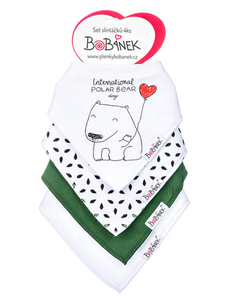 Bobánek - Set slintáčků 4 ks - Polární medvídek