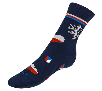 Ponožky Česká vlajka - bílá, červená, modrá - 43-46