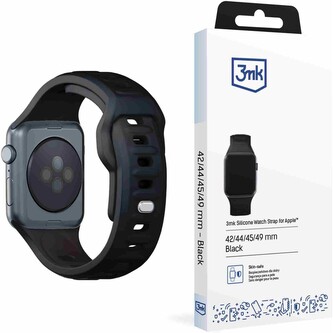 3mk Silicone Watch Strap řemínek pro Apple 42/44/45/49 mm černý