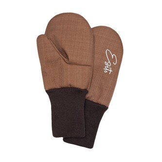 Zimní palcové rukavice softshell s beránkem Brown; Barva: hnědá; Velikost: 3 - 5 let