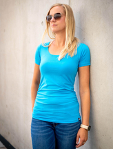 Bobánek Dámské tričko UniFit krátký rukáv - Azurové - S