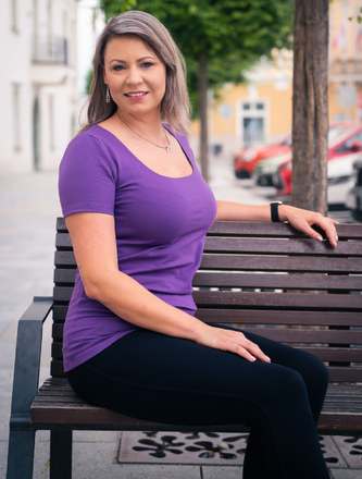 Bobánek Dámské tričko UniFit krátký rukáv - Fialové - XL