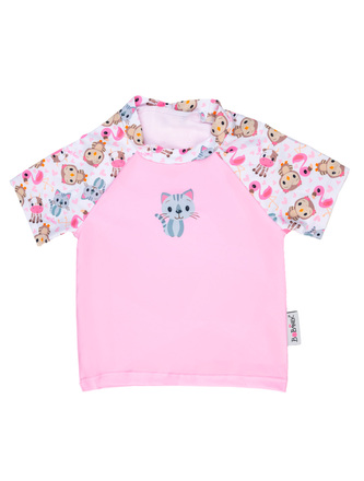 Bobánek Dětské UV tričko do vody - Růžová zvířátka - 1-2 roky