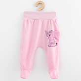 Kojenecké bavlněné polodupačky New Baby Happy Elephant pink - velikost 62 (3-6m)