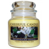 CHEERFUL CANDLE  vonná svíčka ve skle Honeysuckle Vanilla 454 g