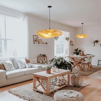 Immax BOHO HILO designové závěsné svítidlo, D80cm. E27, bambus Immax BOHO HILO designové závěsné svítidlo, D80cm. E27, bambus