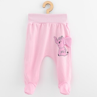 Kojenecké bavlněné polodupačky New Baby Happy Elephant pink - velikost 80 (9-12m)