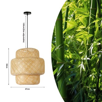 Immax BOHO HILO designové závěsné svítidlo, D50cm. E27, bambus Immax BOHO HILO designové závěsné svítidlo, D50cm. E27, bambus