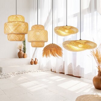 Immax BOHO HILO designové závěsné svítidlo, D60cm. E27, bambus Immax BOHO HILO designové závěsné svítidlo, D60cm. E27, bambus