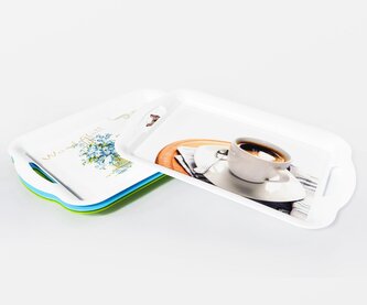 Podnos PH 42x29cm s průhmaty, bílá