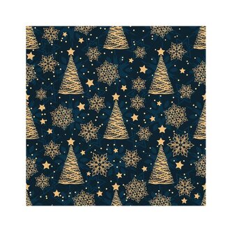 UBROUSKY VÁNOČNÍ STROMEK A VLOČKY 3VRSTVÉ 33X33CM