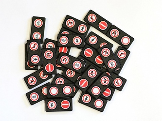 Domino- černý kámen,zákazové dopravní značky