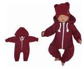 Z&Z Dětský teplákový overálek s kapucí, bordó, vel. 86; 86 (12-18m)