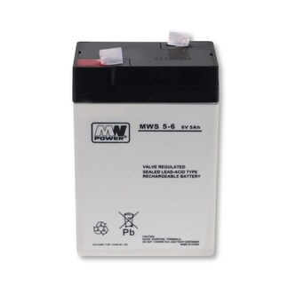 Gelový akumulátor AGM 6V 5Ah Faston 187 MWS 5-6 bezúdržbový