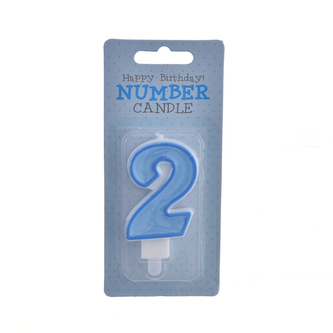 Svíčka dortová modrá číslo 2 7 cm