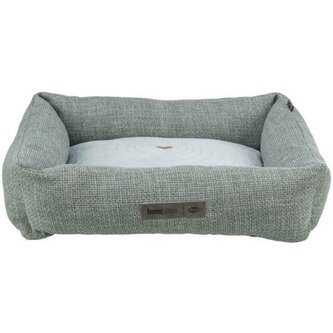 Pelech VIVIANA, obdélníkový s polštářovým okrajem, sametová tkanina, modrošedá - 80 x 60 cm