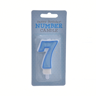 Svíčka dortová modrá číslo 7 7 cm