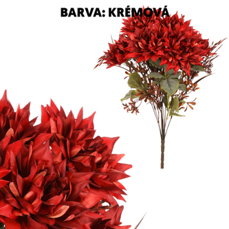 Kytice jiřin s podzimními přízdobami - umělá, barva krémová.