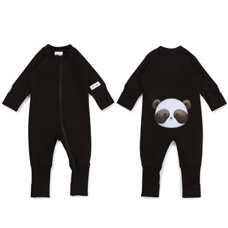 Moniel Dětský rostoucí overal Panda All Black černá 92/98 cm