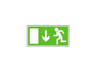 Únikový východ šipka dolů 210x105mm - plastová tabulka