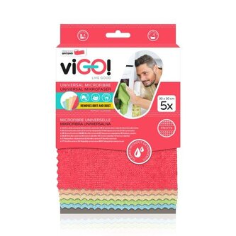 viGO! Utěrka z mikrovlákna univerzální 5 ks, 30x30cm