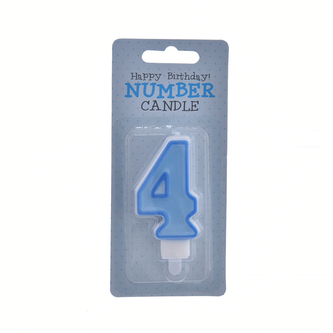 Svíčka dortová modrá číslo 4 7 cm