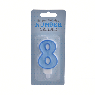 Svíčka dortová modrá číslo 8 7 cm