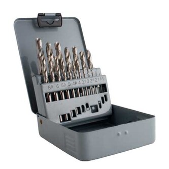 MAGG Profi - Sada vrtáků HSS-G vybrušované 19 ks (1,0-10,0mm), plechový box