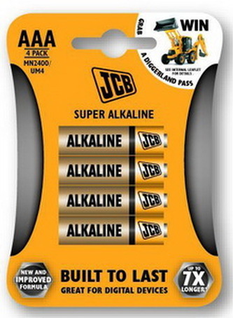 JCB - SUPER alkalická baterie AAA/LR03 - blistr 4 ks