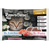 Pawsome! Adult Light s krůtím/ s lososem Multipack 4x85g