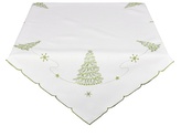 Ubrus Vánoční, Zelený stromeček, bílý 30 x 45 cm ovál