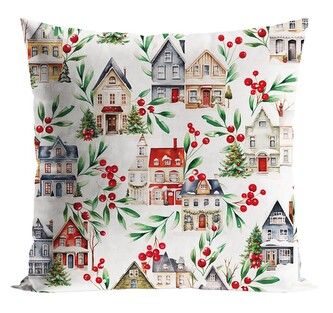 Vánoční polštář ZIMNÍ MĚSTEČKO II. bílá 45x45 cm MyBestHome