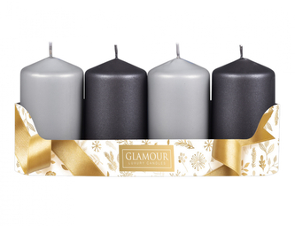 Svíčky adventní d5x9cm MIX metal mat 2+2ks