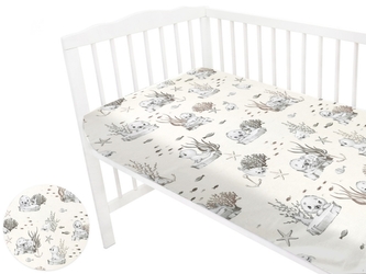 Dětské bavlněné prostěradlo do postýlky, Lachtánek - béžová; 120x60