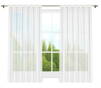 Dekorační voálová záclona s řasící páskou JULIA bílá 145x180 cm SET 2 kusy MyBestHome Cena za 2 kusy