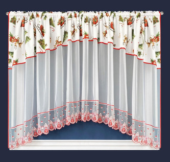 Vánoční dekorační záclona s krajkou VALERIE bílá/bílá 400x160 cm (cena za 1 kus) MyBestHome