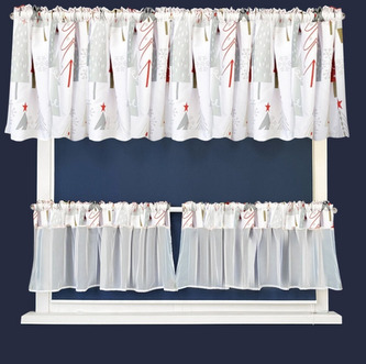 Vánoční dekorační SET - závěs + záclony s řasící páskou VITRA bílá různé rozměry MyBestHome