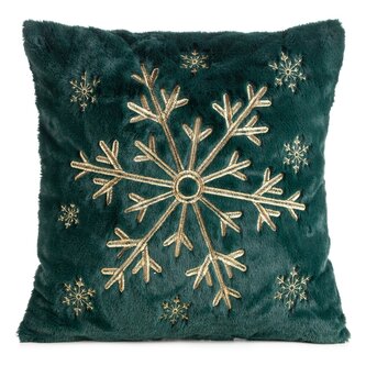 Vánoční polštář SNOWFLAKE zelená 45x45 cm MyBestHome