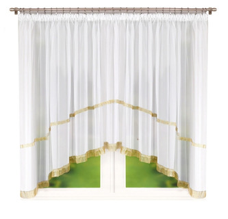 Dekorační krátká záclona se zirkony s řasící páskou SABINA bílá 300x150 cm MyBestHome