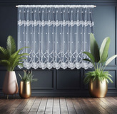 Dekorační krátká vzorovaná záclona s řasící páskou AMANDA vzor 6071 - 400x150 cm MyBestHome