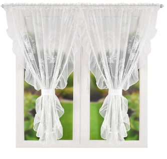 Dekorační krátká záclona s volánky s řasící páskou BEAUTY bílá 300x150 cm MyBestHome