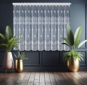 Dekorační krátká vzorovaná záclona s řasící páskou AMANDA vzor 7057 - 400x150 cm MyBestHome