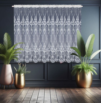 Dekorační krátká vzorovaná záclona s řasící páskou AMANDA vzor 7062 - 400x150 cm MyBestHome